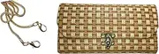 [Generic] Crossbody Bag Made From Woven Rattan Fibers With Strap Length: 110 cm Use As Wallet, CoinPurse, HandmadeBag, WickerBag, ShoulderBag, Crossbody purse, Messenger bag, Sling bag, Satchel bag