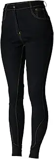 [HORZE] Jessie Womens Denim Full Seat High Waist Breeches - Black - 30