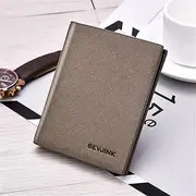 New Men's Short Leisure Wallet Card Holder Youth Multi-Card Ultra-Thin Zero clutchZipper Large-Capacity Coin Purse,Brass