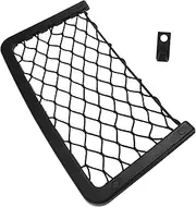 MUCKLILY Car Storage Mesh Bag Organiser for Back Seat Trunk Pocket Abs Plastic Frame
