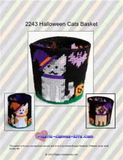 Halloween Cats Basket-Plastic Canvas Pattern or Kit