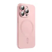 For iPhone 16 Pro Max Case, Silicone MagSafe Compatible Cover, Lens Protection, Pink
