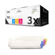3x Toner for OKI C 5500 5550 5800 5900 Like 43324421 - 43324423 Color