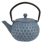 NEW TEAOLOGY CAST IRON TEAPOT Tea Pot Brew HONEYCOMB BLUE SILVER 500ml