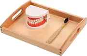 BCOATH Wooden Tooth Brushing and Washing Kit Educational Toy for Boys and Girls Tooth Brushing Toy Boys and Girls Care Random Color