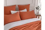 Vintage Washed Microfibre Standard Pillowcases - Set of 2 Luxurious Standard Pillow Covers - Terracotta