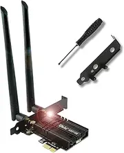 Ubit AX210 WiFi 6E PCIe Wireless WiFi Card Up to 5400Mbps(6GHz/5GHz/2.4GHz),BT5.3,OFDMA,MU-MIMO,Support Win 11/10 64bit Only