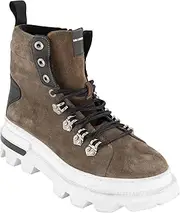 [Karl Lagerfeld Paris] Men's Side Zip Suede Hiking Boot Combat