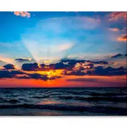 Nice Scene with Sunset Sky Over Sea Print 100% Australian Made 120 x 90cm (Stretched)