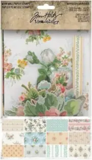 Tim Holtz Idea-Ology, Worn Wallpaper Scraps, 94122,silver