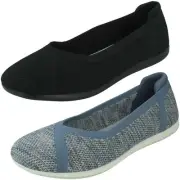 LADIES CLARKS CLOUDSTEPPERS BALLERINA FLAT MESH SLIP ON SHOES CARLY WISH SIZE