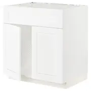 METOD base cabinet f sink w 2 doors/front, white Enköping/white wood effect, 80x60x80 cm