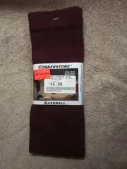 Cornerstone Adult Medium Maroon Baseball Socks - Size 9-11 (B 10)