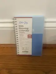 Blue Sky 2025 Calendar Planner Weekly Fashion Pocket Floral Light Blue Block