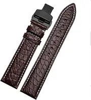 [BANDKIT] Crocodile leather watchband for any brand wristband 12 13 14 15 16 17 18 19 20 21 22 23 24mm straps with folding clasp