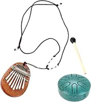 JOINPAYA Beautiful 8 Key Mini Kalimba Metal Drum Hand Drum for Adults Boys and Girls for Music Therapy Celebration