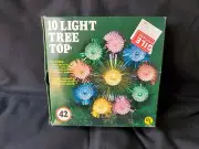 Vintage 10 Light Star Christmas Tree Topper Works New In Box