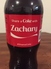Share a COKE with Zachary 20 fl oz Collectible Bottle Rare Coca-Cola HTF 2015