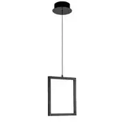 Vencha Dahli Modern Metal Square Single 1 Light LED Pendant Light - Black - 5000K Neutral White
