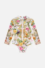 BABIES ZIP PADDLESUIT WITH FRILLS EGYPTIAN ROSE