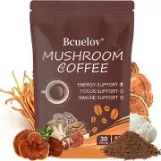 Mushroom Coffee,Organic Instant Mushroom Coffee with 6 Adaptogenic Mushrooms (Co