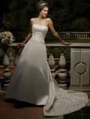 Casablanca Bridal 1859 Aline Champagne Beaded Satin Ballgown Wedding Dress 30
