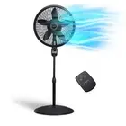 Cyclone Pedestal Fan Adjustable Height Timer Remote Control 3 Speeds for Bedroom