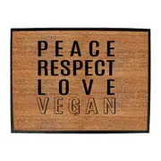 Peace Respect Love Vegan - Funny Novelty Doormat Man Cave Floor mat