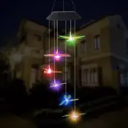 Color-Changing Outdoor LED Solar Powered Dragon Fly Wind Chime Light Yard Decor