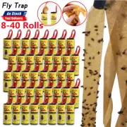 40 Rolls Sticky Fly Trap Paper Strip Insect Bug Catcher Strip Flies Sticker AU