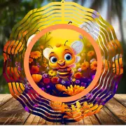 Bumble Bee, Happy Bee, Wind Spinners 8" Sublimated, High Quality Aluminum(ws20)