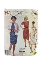 UNCUT FF Sewing Pattern McCalls 2356 Jacket Dress Pockets Misses Size 12-16