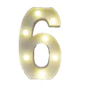 Catzon Decorative Led Light Up Number Letters White Plastic Marquee Number Lights Sign Party Wedding Decor Battery Operated (6)