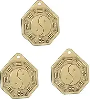 Luxshiny 3pcs Home Decor Brass Wall Mirrors Bagua Mirror Ornament Wall Hanging Adorn Chinese Decorative Effect