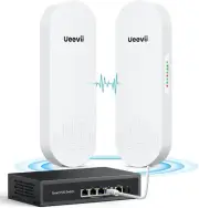 UeeVii 5KM Wireless Bridge System with 48V PoE Switch CPE454GSW