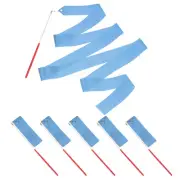 Dance Ribbons 6Pcs 78.7 Inch Gymnastics Streamers for Gifts Dancing Light Blue