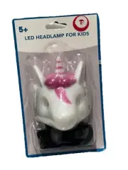Unicorn Led Headlamp For Kids. 2 Modes. Flashlight/Blinking Light. For Hiking