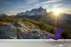 3D Mountain Sunrise Wallpaper Wall Mural Removable Self-adhesive 185