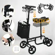 Foldable Knee Walker Mobility Alternative Crutches Wheelchair with Basket NEW