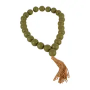 Maine & Crawford Ivelle 3cm Garland Jumbo Beads Tassel Hanging Home Decor Olive