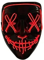 Light Up Neon Red Purge Mask Halloween Accessory