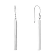 Sterling Silver Bar Style Drop Earrings With Euro Wire Clasp
