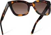 [WearMe Pro] WMP Eyewear - Women's Polarized Large Square Sunglasses: Subtle Cat Eye Corners, Thick Frame & Modern Aesthetics