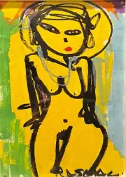 Rascal, "Untitled" Original Painting 11"x8" 2017