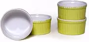 Mirakii 150ml, Yellow Color, Oven OTG Microwave Convection & Dishwasher Safe Ramekins for Serving Desserts or Snacks, Snacks,Sauce/Chutney, Baking Cup Cake, Dessert, Souffle, Creme Brulee (4)