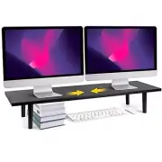 Dual-Monitor-Stand-Riser-For-Desk Adjustable Length 32-40 Inch，Large Desktop ...