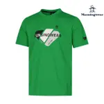 【MUNSINGWEAR】企鵝牌 男款綠色吸濕速乾抗UV字母三角色塊印花T恤 MGTL2503