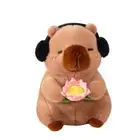 Cotton White Faced Monk Monkey Plush Toy Soft Capybara Hold Lotus Flower