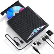 [NB-DVW-7IN1EXBK] Bee External 7 in 1 Optical Drive, USB 3.0 with 4 USB Ports Card Slots