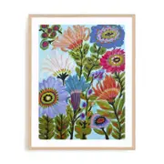 Artey | Secret Garden Floral IV - Framed Print - Natural Frame - 60 x 75cm